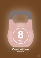 plakat: kettle bell 8 kg - competition color - dark brown-Fitness-A1two3
