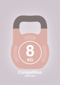 plakat: kettle bell 8 kg - competition color - dusty lilac-Fitness-A1two3