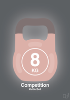 plakat: kettle bell 8 kg - competition color - graphic charcoal-Fitness-A1two3
