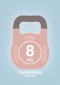 plakat: kettle bell 8 kg - competition color - heavenly blue-Fitness-A1two3