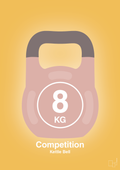 plakat: kettle bell 8 kg - competition color - honeycomb-Fitness-A1two3