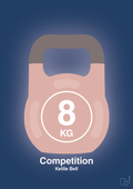 plakat: kettle bell 8 kg - competition color - lapis blue-Fitness-A1two3