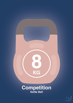 plakat: kettle bell 8 kg - competition color - lapis blue-Fitness-A1two3