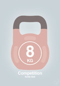 plakat: kettle bell 8 kg - competition color - light drizzle-Fitness-A1two3
