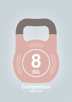 plakat: kettle bell 8 kg - competition color - light drizzle-Fitness-A1two3