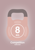 plakat: kettle bell 8 kg - competition color - light rose-Fitness-A1two3