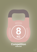 plakat: kettle bell 8 kg - competition color - misty forrest-Fitness-A1two3