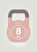 plakat: kettle bell 8 kg - competition color - painters white-Fitness-A1two3