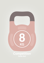 plakat: kettle bell 8 kg - competition color - painters white-Fitness-A1two3