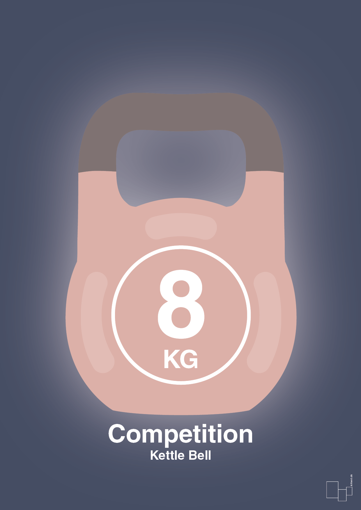 Kettle bell 8 kg - competition color - petrol-Fitness-A1two3
