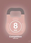 plakat: kettle bell 8 kg - competition color - plum-Fitness-A1two3