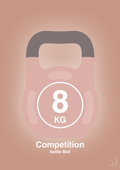 plakat: kettle bell 8 kg - competition color - powder-Fitness-A1two3