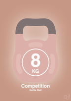 plakat: kettle bell 8 kg - competition color - powder-Fitness-A1two3