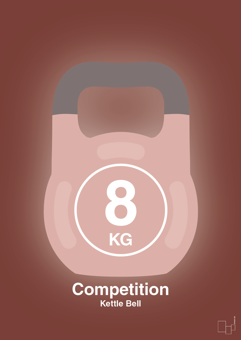 plakat: kettle bell 8 kg - competition color - red pepper-Fitness-A1two3
