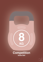 plakat: kettle bell 8 kg - competition color - red pepper-Fitness-A1two3