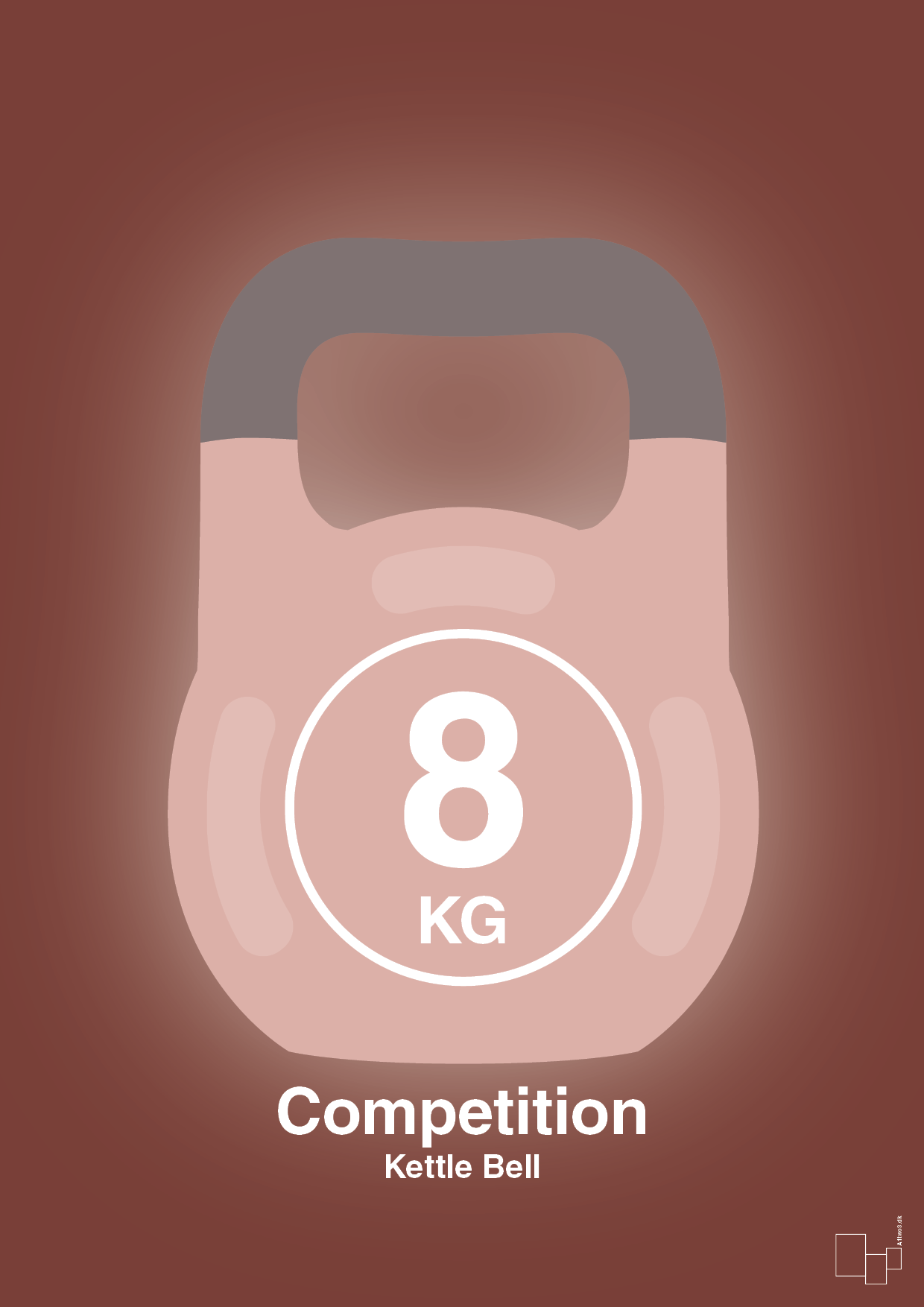 plakat: kettle bell 8 kg - competition color - red pepper-Fitness-A1two3