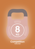 plakat: kettle bell 8 kg - competition color - rumba orange-Fitness-A1two3