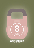 plakat: kettle bell 8 kg - competition color - secret meadow-Fitness-A1two3