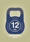 plakat: kettle bell 12 kg - competition color - back to nature-Fitness-A1two3