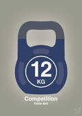 plakat: kettle bell 12 kg - competition color - battleship gray-Fitness-A1two3