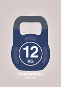 plakat: kettle bell 12 kg - competition color - broken beige-Fitness-A1two3