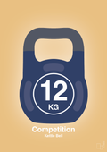 plakat: kettle bell 12 kg - competition color - charismatic-Fitness-A1two3