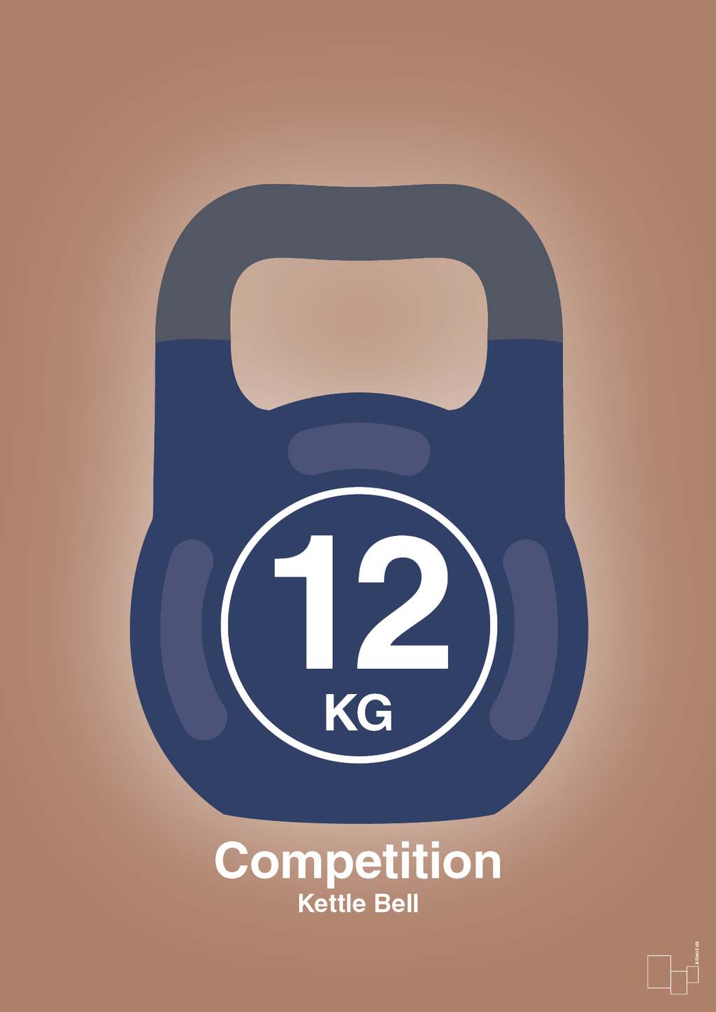 plakat: kettle bell 12 kg - competition color - cider spice-Fitness-A1two3