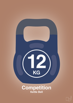 plakat: kettle bell 12 kg - competition color - cider spice-Fitness-A1two3