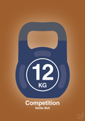 plakat: kettle bell 12 kg - competition color - cognac-Fitness-A1two3