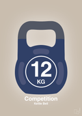plakat: kettle bell 12 kg - competition color - creamy mushroom-Fitness-A1two3