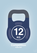 plakat: kettle bell 12 kg - competition color - heavenly blue-Fitness-A1two3