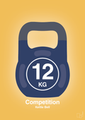 plakat: kettle bell 12 kg - competition color - honeycomb-Fitness-A1two3