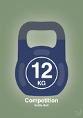 plakat: kettle bell 12 kg - competition color - jade-Fitness-A1two3