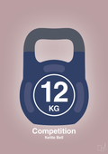 plakat: kettle bell 12 kg - competition color - light rose-Fitness-A1two3