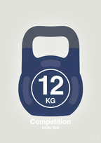 plakat: kettle bell 12 kg - competition color - painters white-Fitness-A1two3
