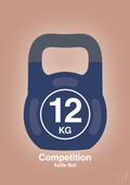 plakat: kettle bell 12 kg - competition color - powder-Fitness-A1two3