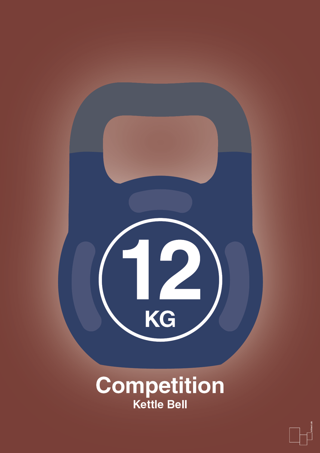 plakat: kettle bell 12 kg - competition color - red pepper-Fitness-A1two3