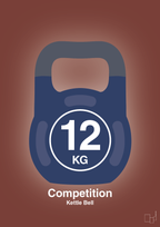 plakat: kettle bell 12 kg - competition color - red pepper-Fitness-A1two3