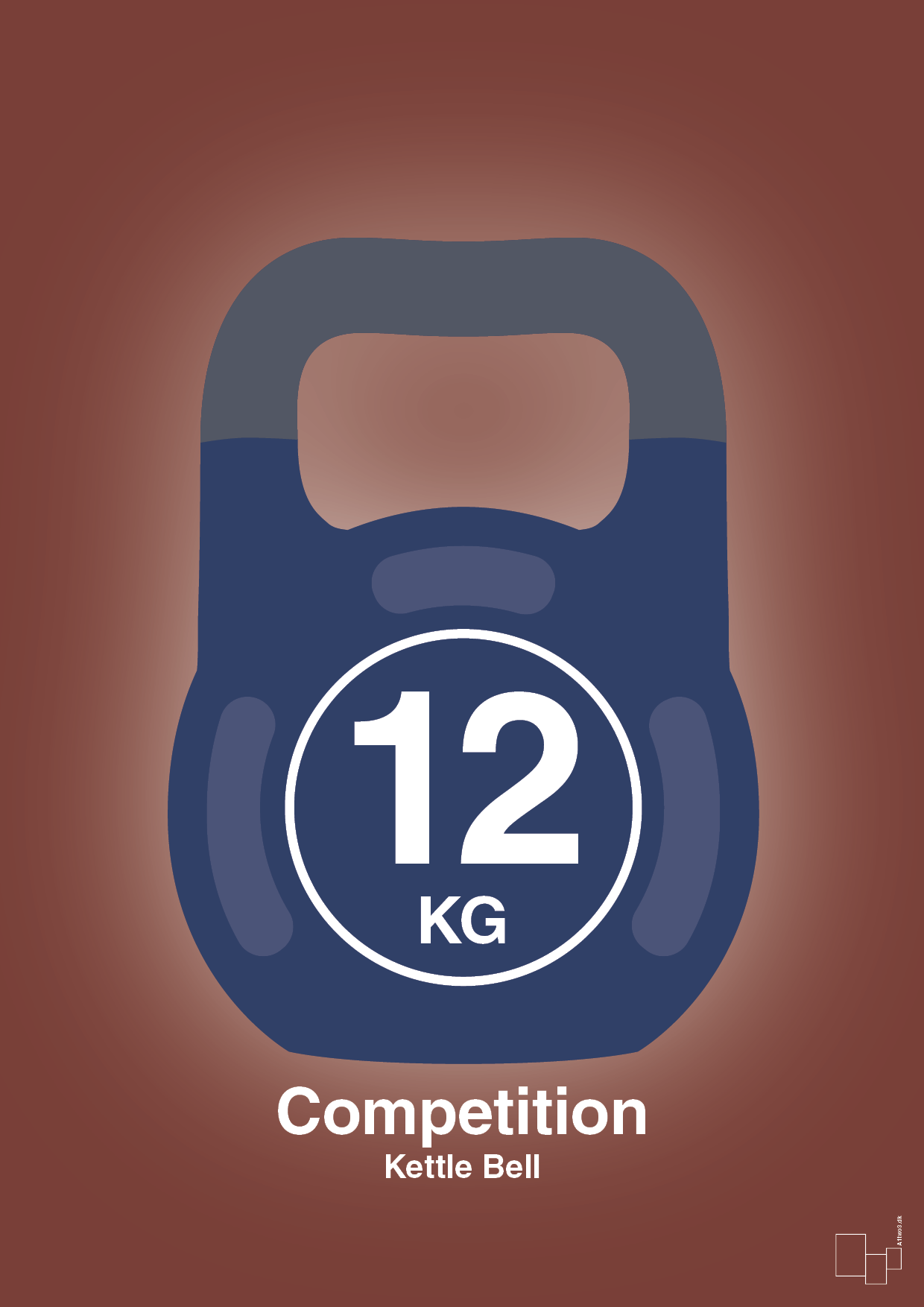 plakat: kettle bell 12 kg - competition color - red pepper-Fitness-A1two3