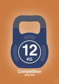 plakat: kettle bell 12 kg - competition color - rumba orange-Fitness-A1two3
