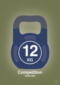 plakat: kettle bell 12 kg - competition color - secret meadow-Fitness-A1two3