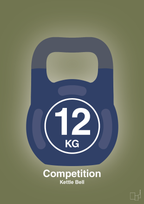 plakat: kettle bell 12 kg - competition color - secret meadow-Fitness-A1two3