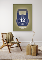 Kettle bell 12 kg - competition color - petrol-Fitness-A1two3
