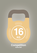 plakat: kettle bell 16 kg - competition color - battleship gray-Fitness-A1two3