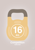 plakat: kettle bell 16 kg - competition color - broken beige-Fitness-A1two3