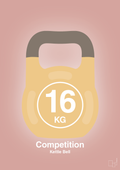 plakat: kettle bell 16 kg - competition color - bubble shell-Fitness-A1two3