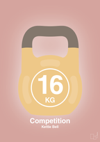 plakat: kettle bell 16 kg - competition color - bubble shell-Fitness-A1two3