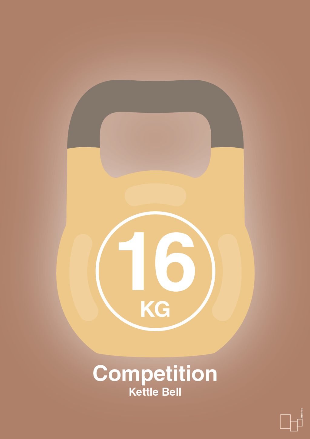 plakat: kettle bell 16 kg - competition color - cider spice-Fitness-A1two3