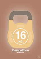 plakat: kettle bell 16 kg - competition color - cider spice-Fitness-A1two3