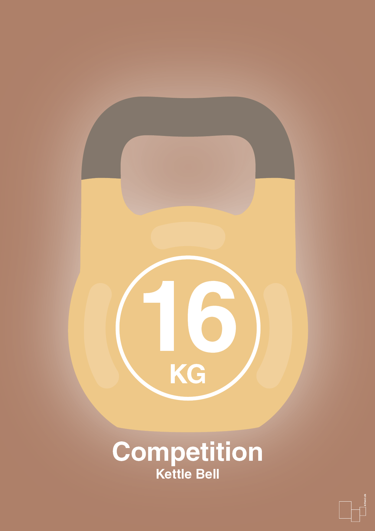 plakat: kettle bell 16 kg - competition color - cider spice-Fitness-A1two3